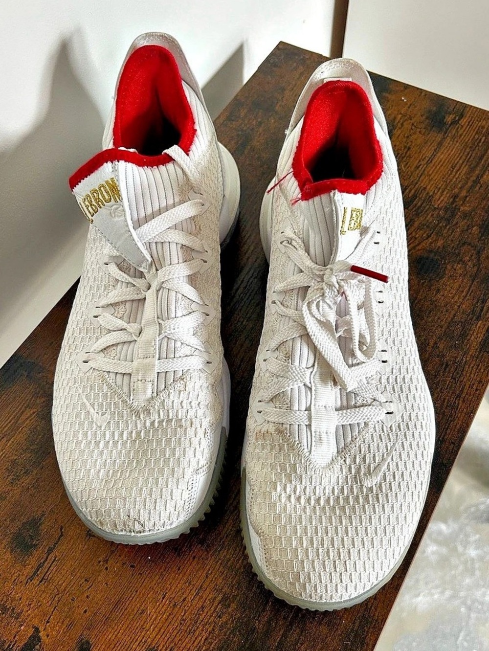 Nike LeBron 16 Low 'USA' Athletic Shoes White & Red US 10.5